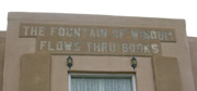 Photograph of Fountain of Wisdom flows thru books, New Mexico.