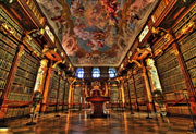Photograph of Melk Abbey library, near vienna.
