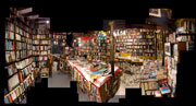 Photocollage of Shakespeare and Company bookshop in Paris.